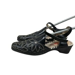 Pikolinos Puerto Vallarta Shoes Women's 39 Black Leather Comfort Mary Jane